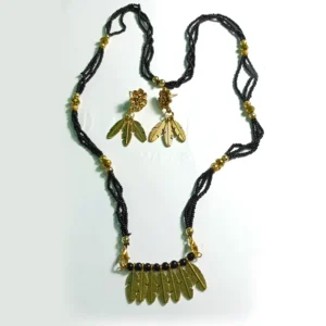 Leave Golden Oxidised Mangalsutra